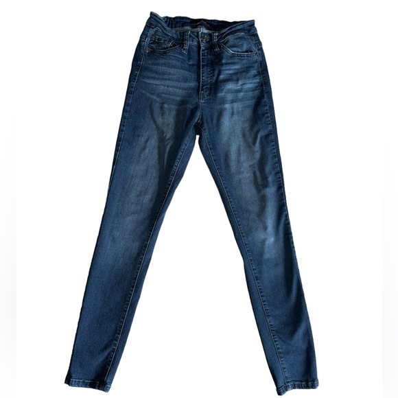 RANCAN High Rise Skinny Dark Wash Stretch Jegging Jeans Junior Size 3 (25 Waist) - Picture 4 of 8